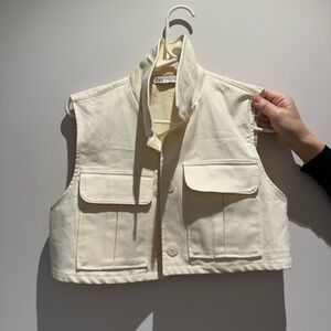 Zara cropped denim vest